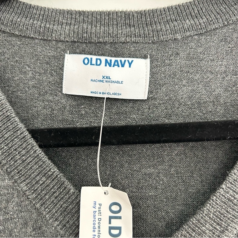 NWT Old Navy Cotton Blend V Neck Sweater Men’s Heather Gray Size XXL Office - Picture 4 of 12